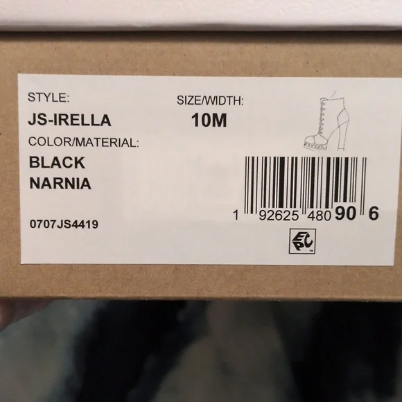 NEW Jessica Simpson Irella Black Leather Studded Combat Boots Sz 10 In Box - Picture 8 of 8